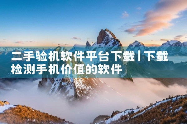 二手验机软件平台下载