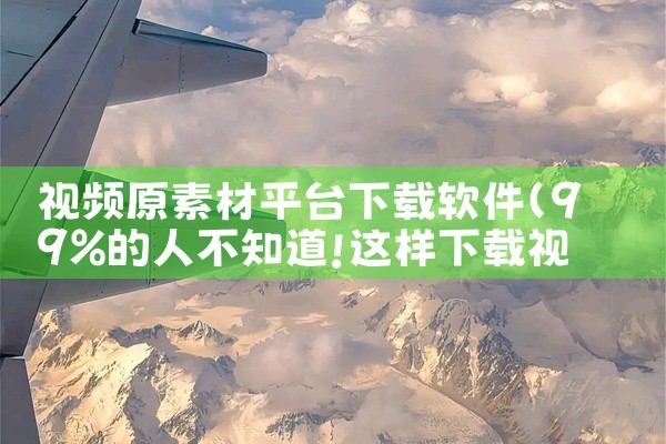 视频原素材平台下载软件